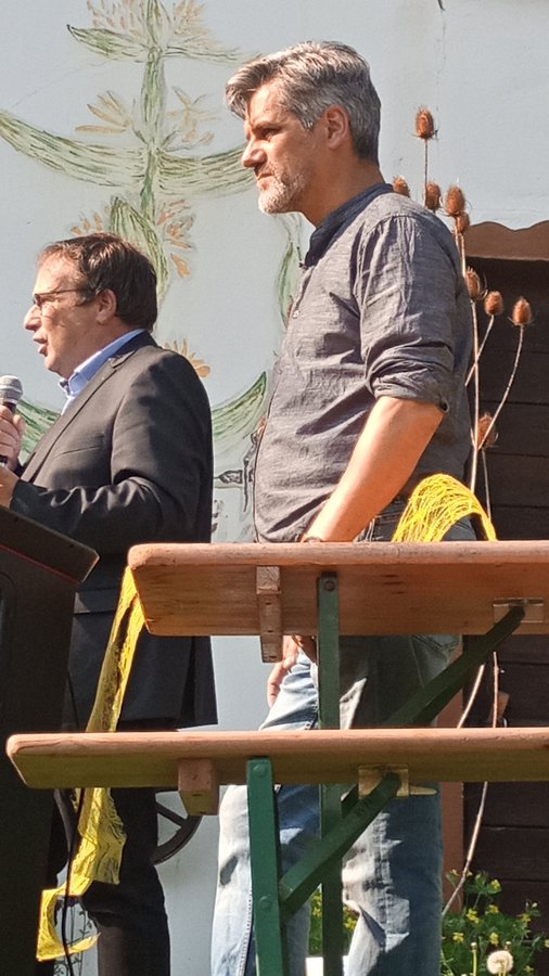 Oliver Krischer und Marc Zimmermann in Oberholzen  (Bild: Seb Schäfer)